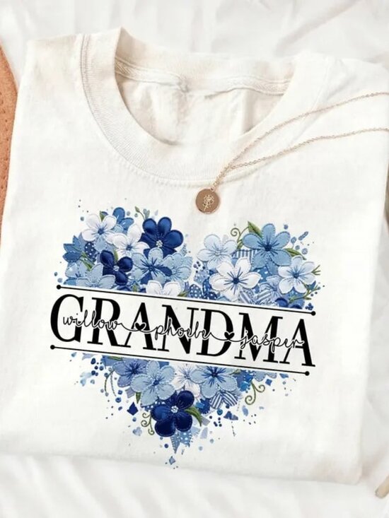 Tops - Personalized Nana Shirt, Floral Grandma Shirt, Mothers Day Gift